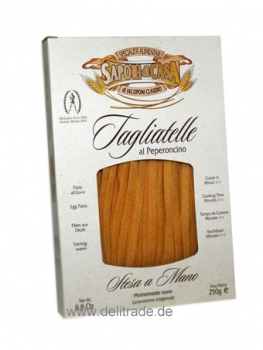 SAPORI DI CASA Handgemachte Tagliatelle mit Peperoncino 250g