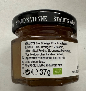 STAUD's WIEN Bio Orange Fruchtaufstrich 37g - Miniatur