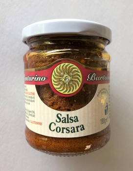 VENTURINO Salsa Corsara 180g Scharfe Tomatencreme mit Kapern und Oliven