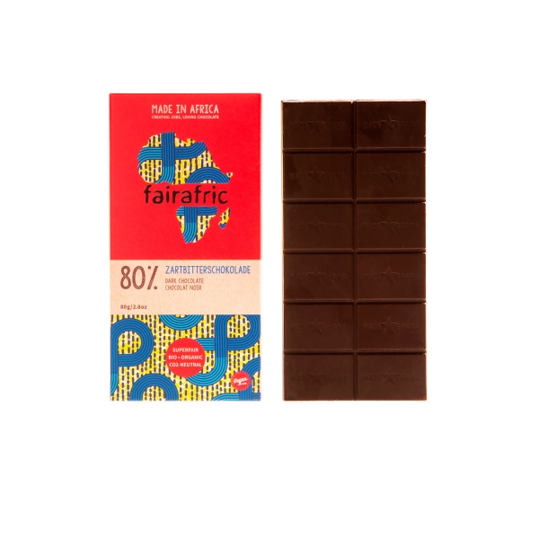 FAIRAFRIC Zartbitter Schokolade 80% BIO 80g